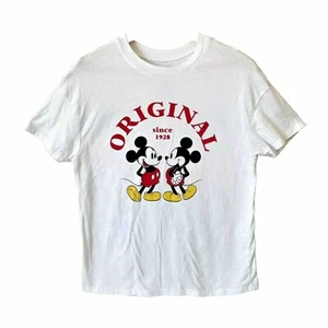 Disney 1928 Original Mickey T Shirt Top Youth Sz Large L Cotton White Poly Rare - Picture 1 of 6