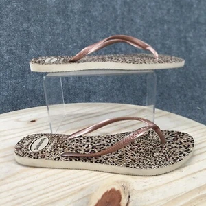 Havaianas Sandals Womens 11-12 Slim Animal Flip Flop Maroon Toe Post Flats - Picture 1 of 13