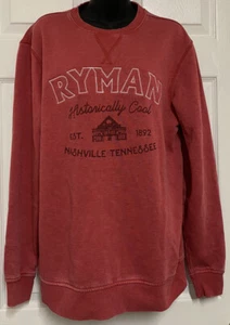 Nashville Ryman Auditorium Crew Sweatshirt Sweater Country Music Souvenir Red S - Picture 1 of 9