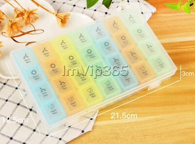 7 day weekly pill organizer box medicine pill organizer case 2 4 times a day VIP - Image 1 of 4