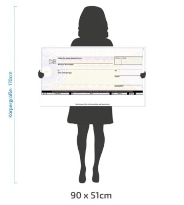 LITFAX Spendenscheck, PR-Scheck, Riesenscheck (90 x 51 cm) - verschiedene Vorlagen