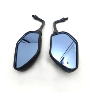 HongK 10mm Universal Motorcycle Kawasaki Z750 Black Blue Glass Mirrors - Picture 1 of 7