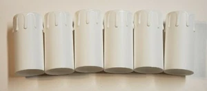 SET 6 - COPRICANDELE IN PLASTICA BIANCA CON GOCCE 85MM ALTEZZA 42MM OD 4285WG - Foto 1 di 5