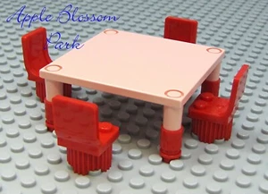 LEGO Rosa JUEGO DE MESA Y SILLAS DE DÍA VALENTINES - Minifigura Amigos Talla Amor Asientos Rojos - Imagen 1 de 5