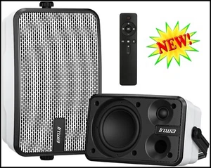 2 Inwa MZ-621 White Outdoor Bluetooth Wireless Networking Speaker Set Waterproof - Picture 1 of 7