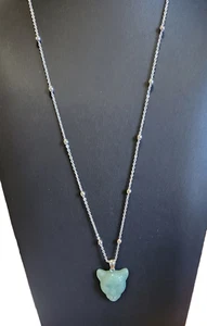 Collar colgante de aventurina y acero inoxidable para hombre - 24 pulgadas - Imagen 1 de 3