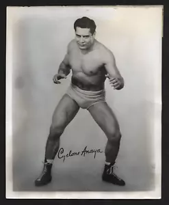 Cyclone Anaya Wrestling Mexican Champion 1940's Original Photo 8 x 10 Type 1 - Bild 1 von 3