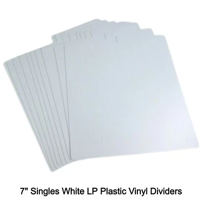 NEO MEDIA 25 x White 7" Vinyl 45rpm Single inch Dividers Organise Empty Case Cover New HQ