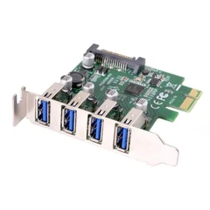 Low Profile 4 Ports PCI-E vers USB 3.0 HUB adaptateur de carte d'extension PC... - Photo 1/9
