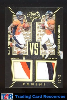 2016 Panini Black Gold #VS8 Devontae Booker C.J. Anderson VS Prime #/49 - Image 1 of 2