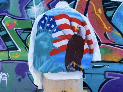 Chaqueta Bomber UAW Vintage Talla Grande - Estampado Patriótico (Unión para Todos los Trabajadores) Foto 1 de 4