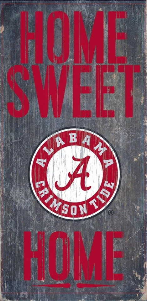 Letrero de madera Alabama Crimson Tide - Home Sweet Home 6"x12" Foto 1 de 1
