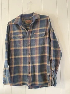 Orvis Men’s Heavy Cotton Button Up Plaid Flannel Pocket Shirt Multicolour Size M - Picture 1 of 9