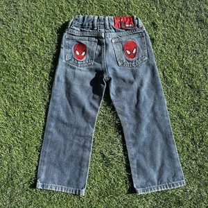 Vtg Y2K Spider-man Embroidered Jeans Kids Boys Size 4T Denim Carpenter Pants - Bild 1 von 9