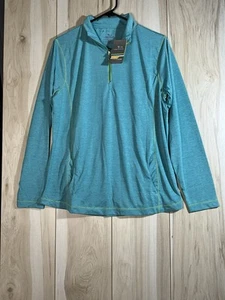 Page & Tuttle Mock Neck Long Sleeve 14 Zip Pullover Top Women  L - Picture 1 of 2