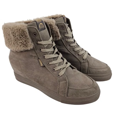 Mustang Womens Brown High Top Wedge Heel Boots Faux Fur Size UK 7 EU 41 US 9 - Image 1 of 4