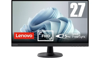 Lenovo D27-40 FHD 27" VA 75Hz Monitor HDMI VGA AMD FreeSync - Image 1 of 4