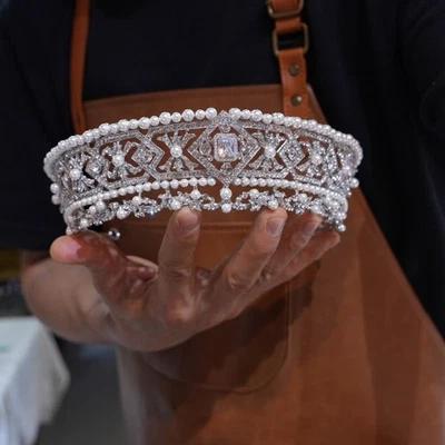 Elegant Forehead Tassels Wedding Tiaras Crowns Crystal Wedding Hari Accessory - Image 1 of 4