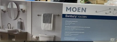 Moen Banbury 24” Towel Bar, Towel Ring,  Holder  Brushed Nickel Y2633BN - Image 1 of 4