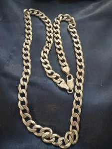 VINTAGE DESIGNER OTC 925 STERLING SILVER CHUNKY CUBAN LINK HEAVY CHAIN NECKLACE - Picture 1 of 5