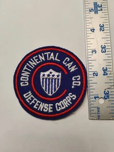 World War II Era Continental Can Co. Defense Corps Patch On Wool felt Background - Picture 1 of 2