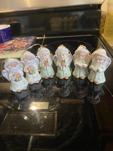 Set of 3 Vintage Porcelain Angel Ornaments Song Books Bells Gifts - Picture 1 of 4
