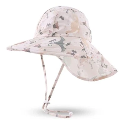  Baby Sun Hat Boys Girls Infant Toddler Bucket Hat 3-10 Years Beige Dinosaur Foto 1 de 4