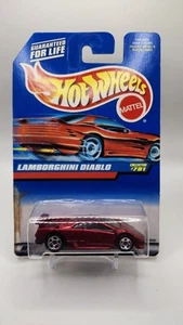 Hot Wheels 1998 Lamborghini Diablo Dark Red #781 1:64 Diecast NIP Damaged Card - Picture 1 of 2