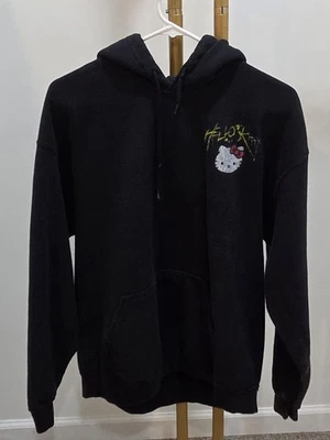 Hello Kitty x Sanrio панк-рок-н-ролл черный толстовка с капюшоном черепа гитары размер M/L - Изображение 1 из 4
