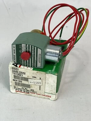 Asco red hat Solenoid coil Brass Valve 1/8" 8262 G1 750 psi air 530psi 240/60