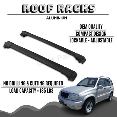 BARRA PORTAEQUIPAJES DE TECHO DE ALUMINIO BARRAS TRANSVERSALES PARA MODELOS SUZUKI GRAND VITARA 1999-2005 Foto 1 de 4