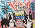 Art Print 4 x 6 Boston Terrier Casino Slot Machines Dog Vintage Style by KSams