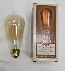 Edison Style Sguirrel Cage Filament ST58 Tinted Light Bulb 40W Cone Tip - Picture 1 of 8