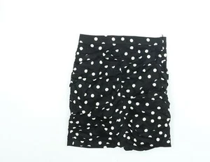 Minifalda Stradivarius para mujer negra a lunares de poliéster talla S cremallera - acanalada - Imagen 1 de 10