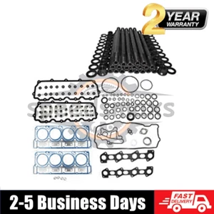 New 18mm CYLINDER HEAD STUD KIT&HEAD GASKET Fit For 03-07 Ford 6.0L V8 DIESEL - Picture 1 of 9