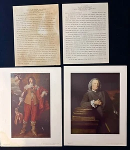 Lot of 2 Vintage Art Prints w/Letter presention Copley/Van Dyck National Gallery - Picture 1 of 7