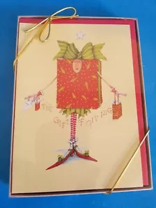 Dept 56 Christmas Patience Brewster 10 Greeting Cards Gift ALL WRAPPED UP.RARE. - Picture 1 of 3