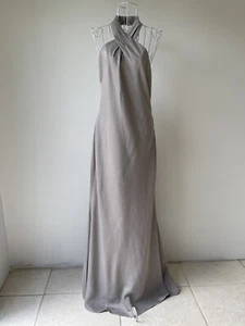 Nuevo con etiquetas Vestido Anthropologie BHLDN Rubí Satén Charmeuse Sombrero Sin Espalda Maxi Gris 8 - Imagen 1 de 13