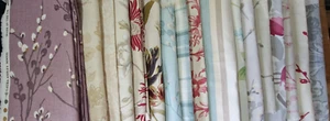 LOT OF LAURA ASHLEY LINEN UPHOLSTERY FABRIC REMNANTS OFFCUTS PUSSY WILLOW ETC - Picture 1 of 18