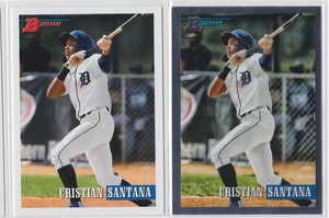2021 Bowman Heritage CRISTIAN SANTANA Detroit Tigers (2 RC CARDS Base & CHROME)