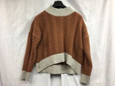 Suéter Pullover JOA Mujer Marrón Beige Cuello Redondo Talla Mediana  Foto 1 de 4