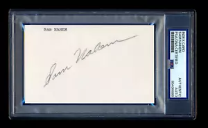 SAM NAHEM SIGNED MINT INDEX CARD PSA/DNA AUTOGRAPHED JEWISH BROOKLYN DODGERS - Picture 1 of 2