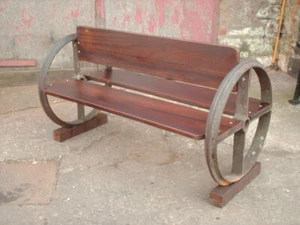 BESPOKE RUSTIC BACK TO BACK GARDEN BENCH - Picture 1 of 12