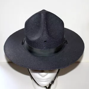 Cappello soldato ufficiale campagna The Lawman Milano paglia 4 ammaccature Marina taglia 6 5/8 - Foto 1 di 10