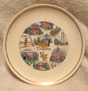 Vintage~Collectors~Delaware~Ceramic Souvenir Plate~9 1/8"~Conrad Crafters~1970's - Bild 1 von 8