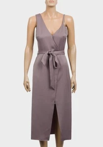 Satin Dress Size 10 Wedding Party Cocktail Elegant Wrap Occasion Evening Womens - Picture 1 of 9