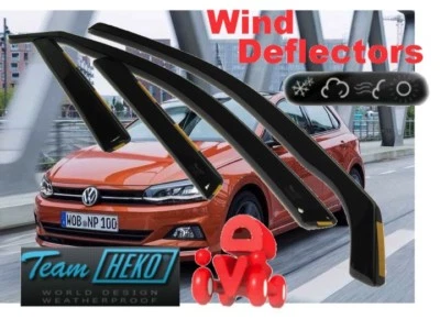 Deflectores de viento para VOLKSWAGEN POLO (VI gen) 5D 2017 - 4 piezas HEKO 31014