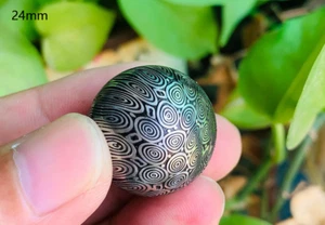 Damasteel Kugel mit Bohrung 12mm 15mm 18mm 24mm - Bild 1 von 6