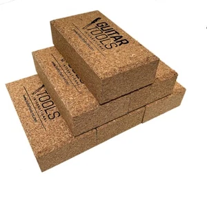 Flat Beveled Cork Sanding Block for Guitar Luthiers - Set of 6 - LCBS-SET6 - Picture 1 of 9