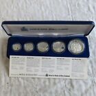 New Zealand 1990 5 Coin Silver Proof Set - boxed/coa